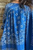 Kasbah Bubble Cotton Bandana Peasant Dress Malibu Blue